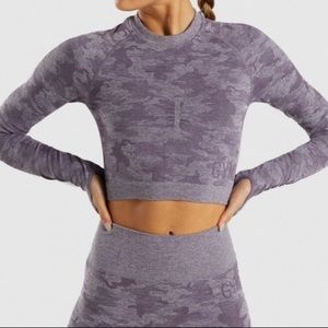NEW Gymshark camo crop top purple